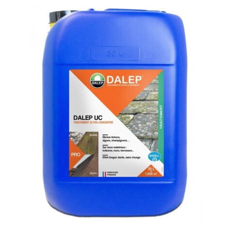 Dalep – Bidon de 20 L fongicide curatif et préventif – Élimine algues, lichens et champignons – Prêt à l'emploi pour 50 m²