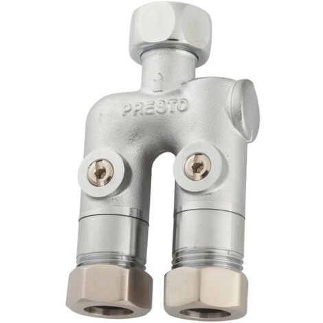 Robinet pré-mélangeur monobloc écrou rac male écrou prisonnier G1/2 (15 x 21) JT filtre clapet anti-retour, Presto, réf. 29410