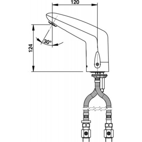 Presto – Mitigeur lavabo électronique – Détection IR – Ouverture automatique – Débit 3 l/min – Aérateur anti-tartre – Pour espaces publics (1/5)