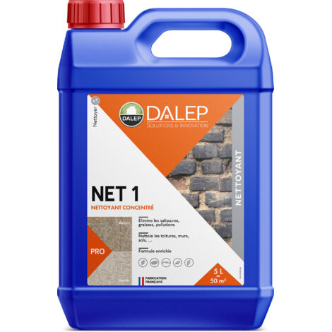 Dalep – Nettoyant concentré alcalin 5L – Pour façades, murs, sols – Rendement 50 m² – Dilution facile avec pulvérisateur haute pression
