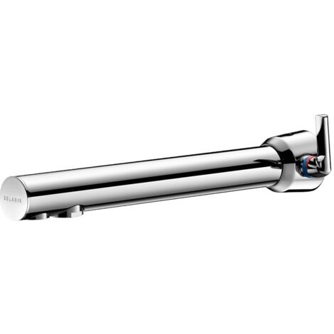 Delabie – Mitigeur de lavabo automatique – Débit ajustable 1,5 à 6 l/min – Boîtier IP65 – Installation traversée de cloison – Adapté PMR – 379MCH