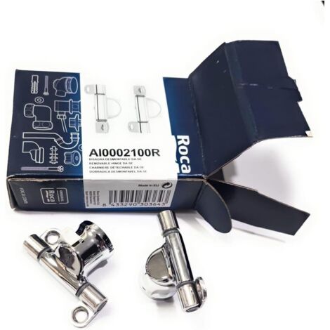 Roca – Charnières détachables pour abattant WC – Accessoire de fixation – Largeur ajustable – Pour bois dur et teck