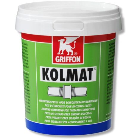 Griffon – Pâte à joint d'étanchéité Kolmat 6303662 – 875 g pour étancher raccords filetés – Résiste à 16 bars et 95°C – Démontable et anti-corrosion