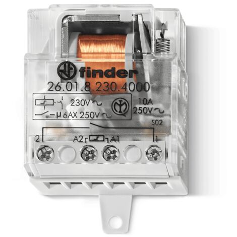 Télérupteur de boite 12V AC, 1 contact NO 10A AgSnO2, 2 séquences