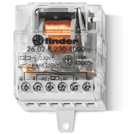 Télérupteur de boite 230V AC, 2 contacts NO 10A AgSnO2, 4 séquences
