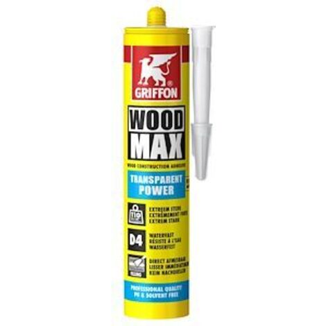 WoodMax Transparent Power colle à bois sans solvant ni PU Cart 380gr