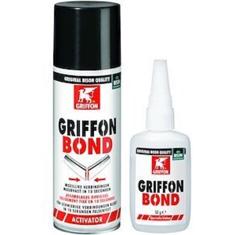 Griffon Bond colle rapide 50 G + activateur 200 ML pour préparer les surfaces