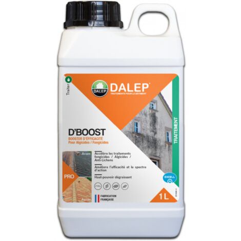 Dalep – Booster d'efficacité D'BOOST 1L – Antimousse concentré pour traitement fongicide – Efficace contre dépôts verts et algues