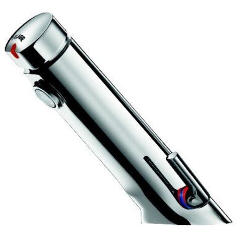 Delabie – Mitigeur de lavabo temporisé 3 l/min – Corps laiton massif chromé – Déclenchement souple – Économie d'eau jusqu'à 85%