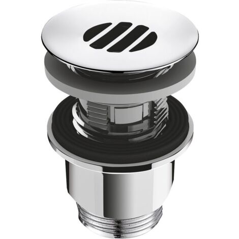 Delabie – Bonde de lavabo hygiénique à écoulement libre – Grille concave en laiton poli chromé – Installation sécable – 611