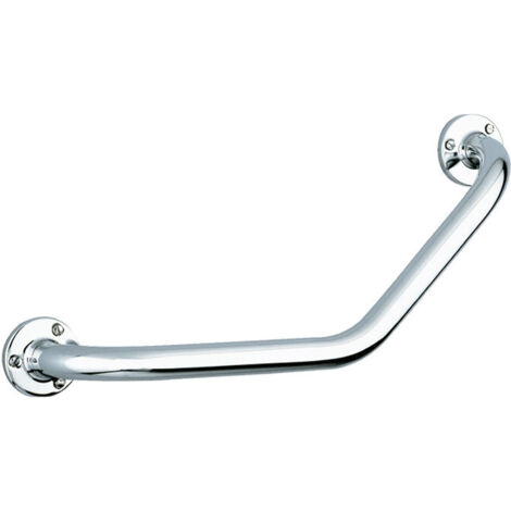 Delabie – Barre de maintien coudée 135° inox 304 poli brillant 220x220mm – Capacité 200 kg – Fixation 3 trous pour installation sécurisée