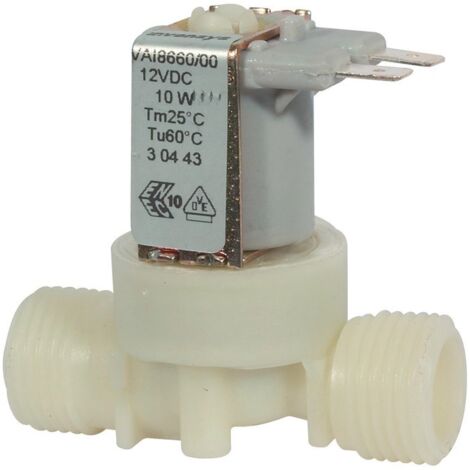 Electrovanne gaz 12V – Raccord Mâle-Mâle M 1/2' – Pression max 6 bars – Compatible Tempomatic Delabie