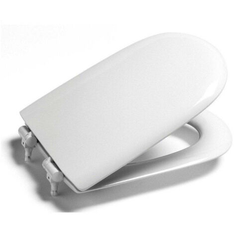 Abattant adulte pour WC – Plastique avec finition étain – Fixations incluses – Compatible modèle GIRALDA ROCA – Couleur blanc (1/5)