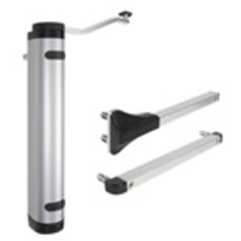 Locinox – Fermeture de porte VERTICLOSE-2 – Alu anodisé argent – Système hydraulique pour portes jusqu'à 150 kg – Ouverture 90/180° - 180Grad