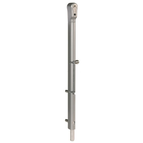 Locinox – Verrou de sol verrouillable 20mm argent – Verrouillage 140mm – Réglage hauteur 100mm – Pour portes jusqu'à 140mm d'épaisseur
