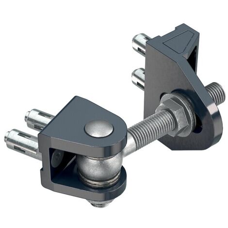 Locinox – Gond de fixation pour portail acier à visser – Insert Quick-Fix pour installation rapide – Oreille en U et GRIP aluminium – Réglable jusqu'à 17,5 mm