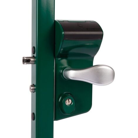 Locinox – Serrure de portail à code mécanique – Aluminium et inox – Entraxe 140 mm – Compatible profilés 40-60 mm – Couvercle anti-pluie - LMKQ40