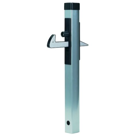 Locinox – Arrêt de portillon à crochet en aluminium thermolaqué argent – Butée en caoutchouc – Crochet réversible – Fixation au sol par goujon d'ancrage - P00006705