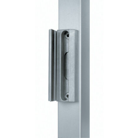 Locinox – Gâche pour serrure électrique 168x48mm – Aluminium brut – Fixation Quick-Fix – Butée réglable – Compatible profils 40 à 60mm