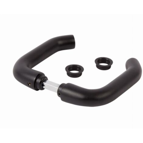 Locinox – Poignée de porte d'entrée alu anodisé noir – Paire carrée 8x120 – Entraxe 70mm – Finition résistante aux intempéries