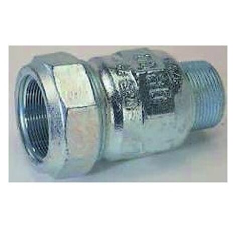 Gebo – Raccord à compression mâle en fonte malléable galvanisée 1"1/2 – Filetage plomberie – Conçu pour eau potable et chauffage jusqu'à 80°C