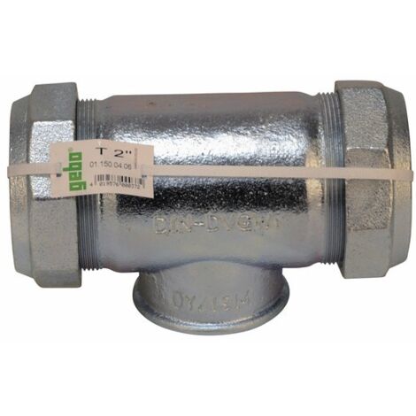 Gebo série 150 raccord à vis 01.150.04.06 60,3 mm x 2&quot x 60,3 mm, pour tube en acier