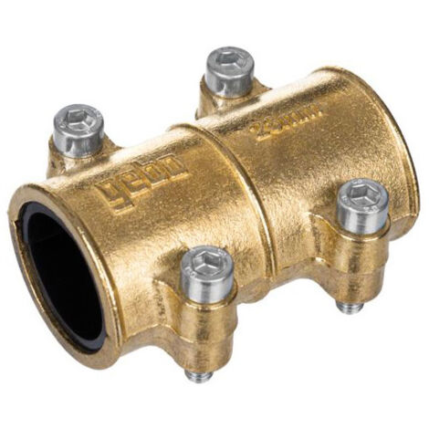 Gebo – Collier de réparation en laiton pour tube cuivre Ø 16 mm – Résistant jusqu'à 90°C – Pour canalisations eau – Filetage plomberie