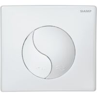 Plaque de commande WC double volume blanche – Design Yin Yang – Pour installation murale – Compatible avec mécanisme Siamp