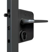 Locinox – Serrure portail battant Ral 9005 noir – Entraxe 60mm – Pêne réversible – Fixation Quick fix – Pour profils carrés 30-50mm