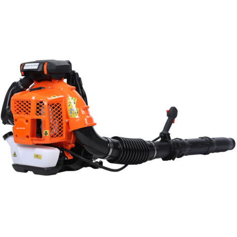 FIANAO – Benzin-Laubbläser – Zweitaktmotor – Blasgeschwindigkeit: 92,2 m/s – Luftdurchsatz: 1.500 m³/h – Hubraum: 80 cm³ – Orange