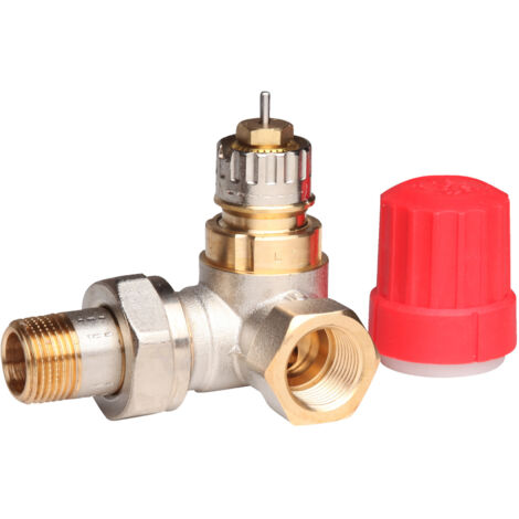 Danfoss Ventilgehäuse RA-N 10 R 3/8", Winkelausführung rechts, matt vernickelt