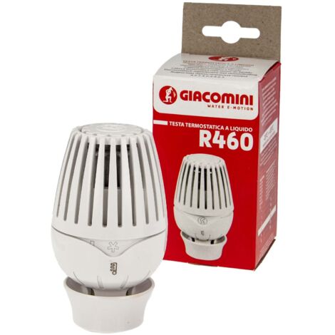 Giacomini Thermostatkopf R-460 für Ventile weiss mit Flüssigkeitsfühler