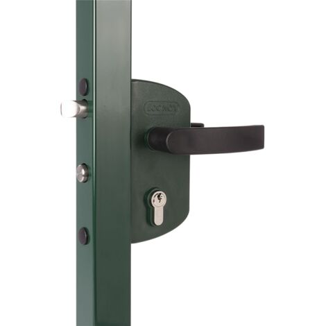 Gittertorschloss LAKZ4040 P1L, für 40 mm Vierkantrohr, Aluminium RAL7040
