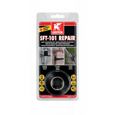 Nastro di riparazione impermeabile nero SFT-101GRIFFON 3m x 25mm - 6311144