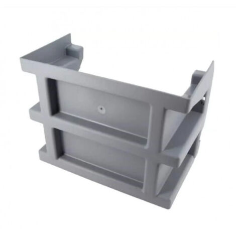 Réhausse PVC pour courette anglaise, hauteur 18 cm, 26x13,5 cm, gris clair
