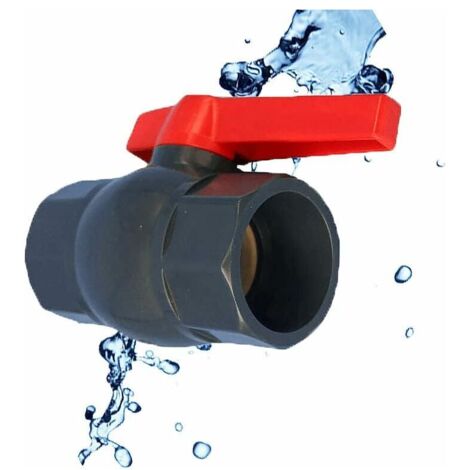 Vanne à boisseau sphérique en PVC - Valve d'alimentation en eau en U - Compact femelle - Valve à boisseau sphérique à deux voies pour contrôle et débit d'arrêt (DN32 Φ40 mm)