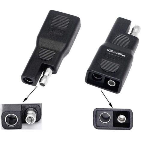 Adaptateur d'inversion de polarité SAE, connecteur d'extension Solaire à déconnexion Rapide SAE mâle à SAE Femelle pour Automobile, Batterie de Panneau Solaire (Paquet de 2) (1/4)