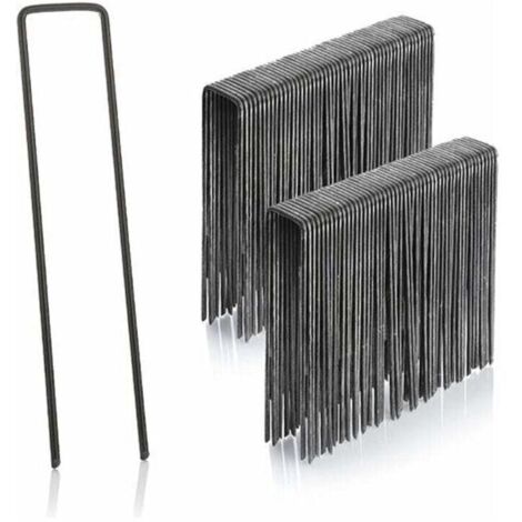 lot de 100 piquets de fixation en acier 2,9 mm, 150 mm long, 25 mm large (1/4)