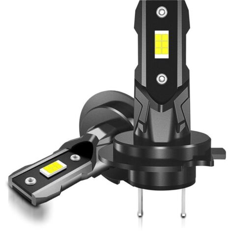 Ampoule H7 LED 4000LM, 40W 400% Lumière 6500K Blanc Kit de Conversion H7 Phares, pour Rechange pour Lampes Halogènes et Xenon Ampoules Auto (Pack de 2) (1/4)