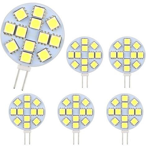 Ampoule LED G4 2W, AC/Dc12V, blanc chaud, ampoule halogène 20W, non dimmable, éclairage encastré rond, 6 pièces (1/4)