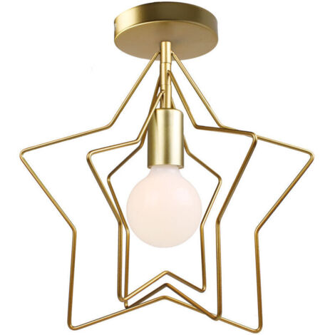 Plafonnier Industrielle LED Design Étoile Ajustable DIY Lampe de Plafond Créative en Métal Doré Cuisine Chambre Salle à manger (1/4)