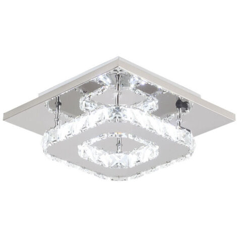 Plafonnier D'Intérieur À Led Lustre En Cristal K9 Moderne Pour Chambre À Coucher, Salon, Salle À Manger (Blanc Froid)