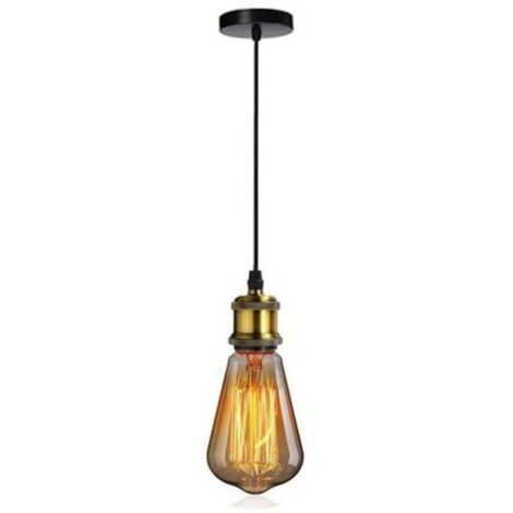 Lampe Suspension Vintage Style Industriel Douille Spirale E27 Lustre Simple DIY pour Restaurant Sallon Bar (1/4)