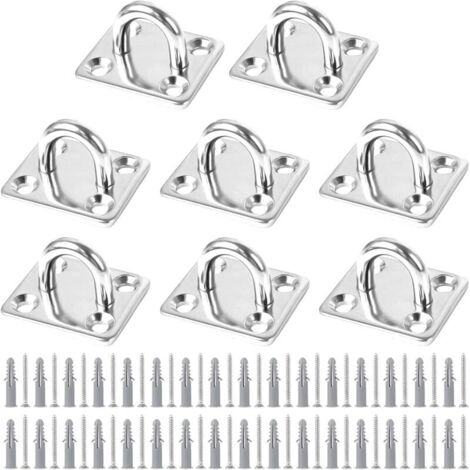 Panneau à œillets en acier inoxydable, fixation de panneau à œillets pour voile d'ombrage, panneau à œillets en acier inoxydable pour bateau, plafond, mur, balançoire, hamac, marine (1/4)