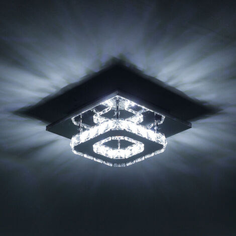 Plafonnier D'Intérieur À Led Lustre En Cristal K9 Moderne Pour Salon, Chambre À Coucher, Salle À Manger (Blanc Froid)
