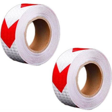 Reflective Tapes High Intensity Prismatic Waterproof Arrow Shape Reflective Safety Warning Tape Vinyl Roll Self-Adhesive Security Marking Tape 2pcs