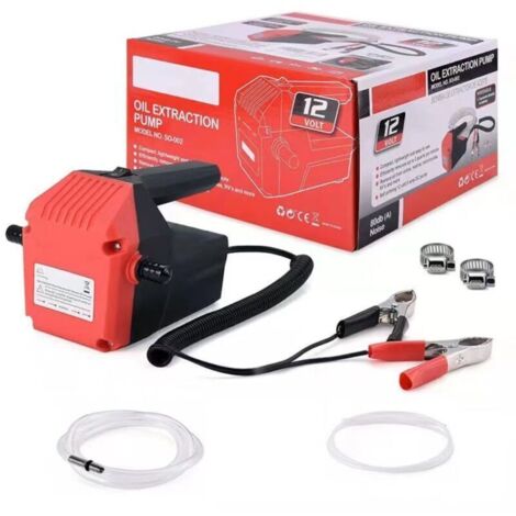 Pompe vidange huile moteur, 12V 80W pompe essence, pompe electrique gasoil à huile résistantes à la corrosion, pour voiture, bateau, moto