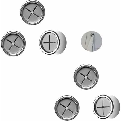 Porte-torchon Crochet de Serviette ，6 Pièces Crochet Adhésif Ronde Support Accroche torchon Sans Perage Porte-Torchons Porte Torchons Autocollante Sans Perage Pour Salle de Bain, Cuisine et (1/4)