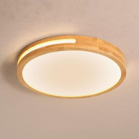 30CM Plafond Moderne À Led Plafonnier En Bois Pour Plafonniers Intérieurs Couloir Chambre Cuisine Salon Blanc Chaud