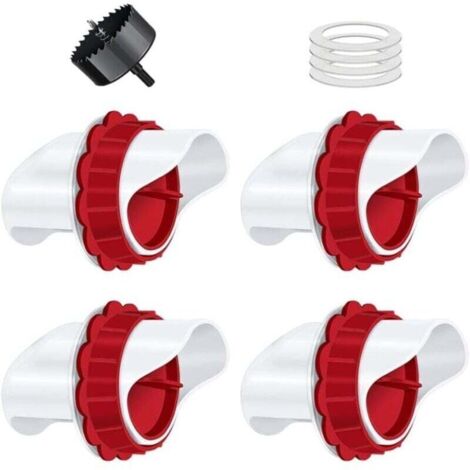 Mangeoire Poules - 4 pièces Mangeoire Poule Automatique, DIY Mangeoire à volaille Gravité Kit pour Seaux Tonneaux Bacs (1/4)